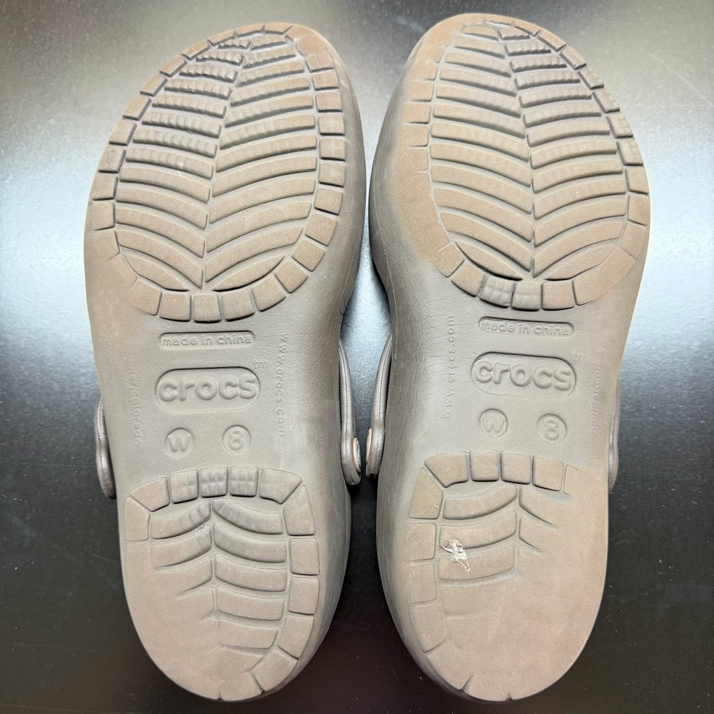 Crocs Cleo II Double Strap Adjustable Sandals 2-Tone Brown Womens Size 8 Slides - Picture 6 of 6